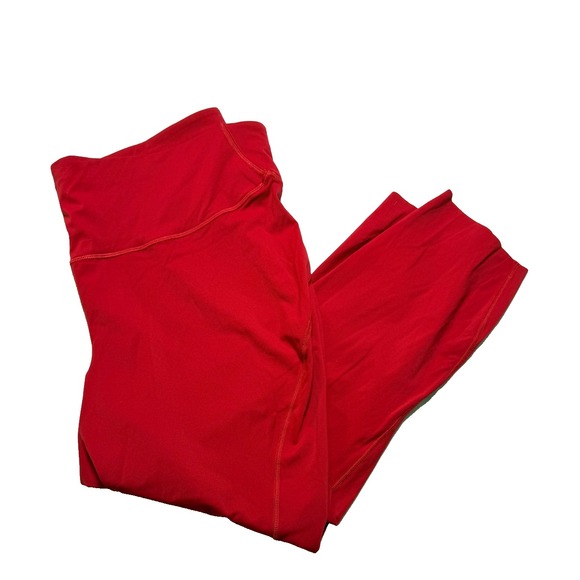 Lululemon Women's red Base Pace High High Rise Crop tight Nulux Size 16 NWOT - Picture 1 of 6